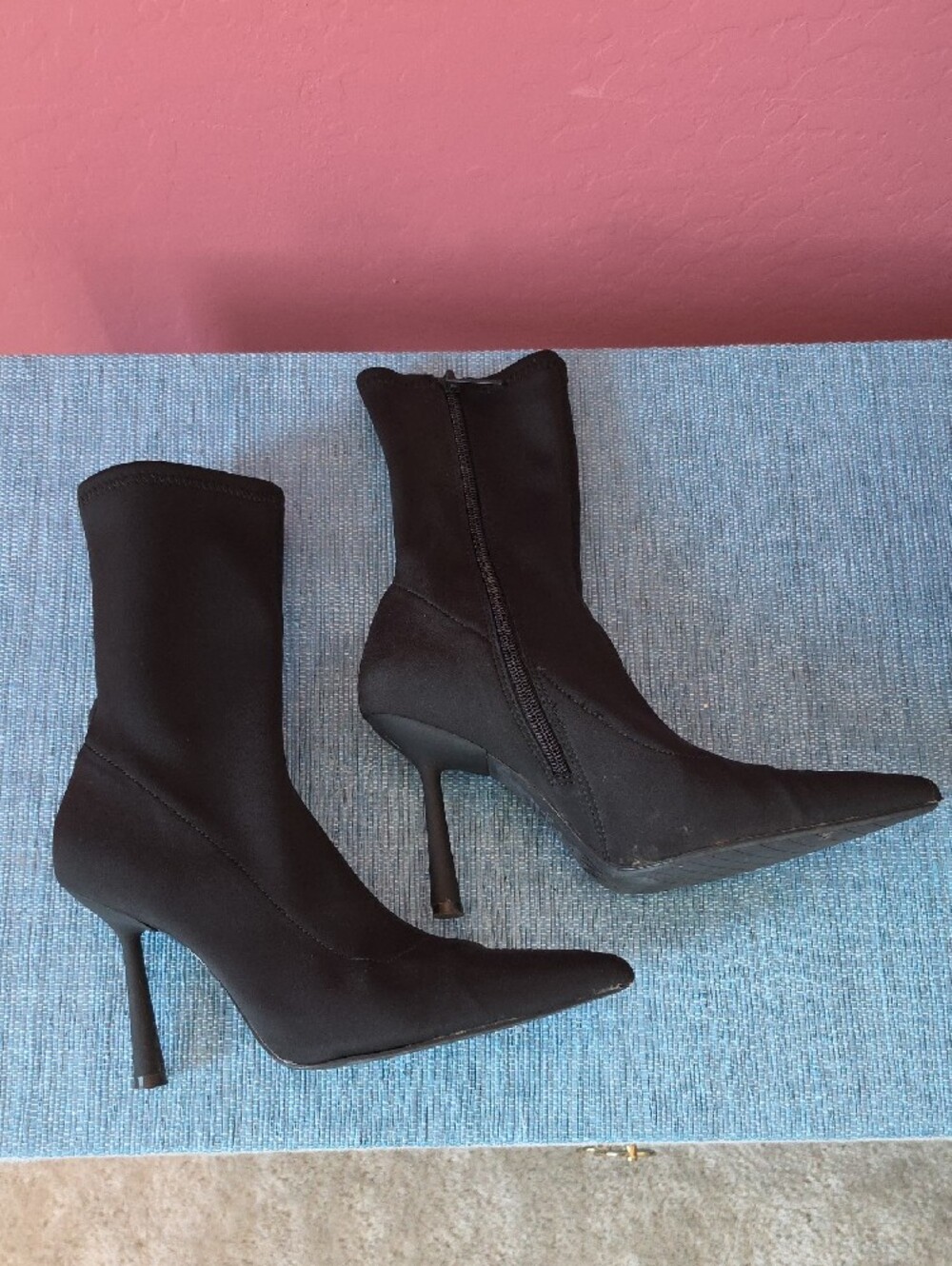 Zara Black Pointed Toe Sock Booties
